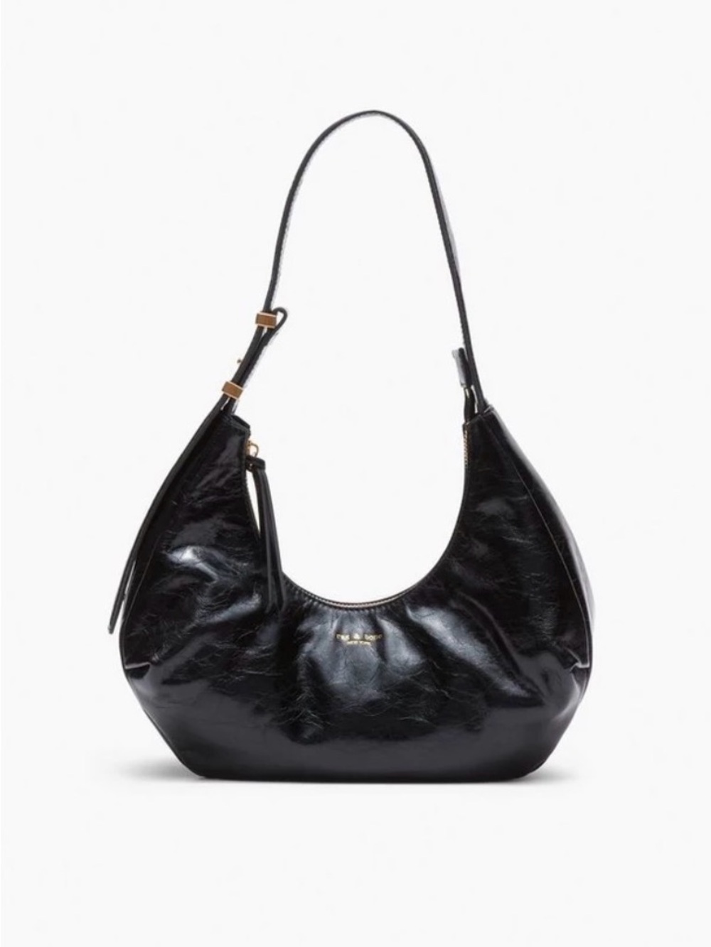 Rag & Bone Hudson Hobo black crackle leather NWT
